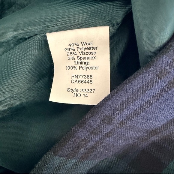 J. Crew Navy and Green Plaid Pencil Skirt | 6 - Picture 4 of 4